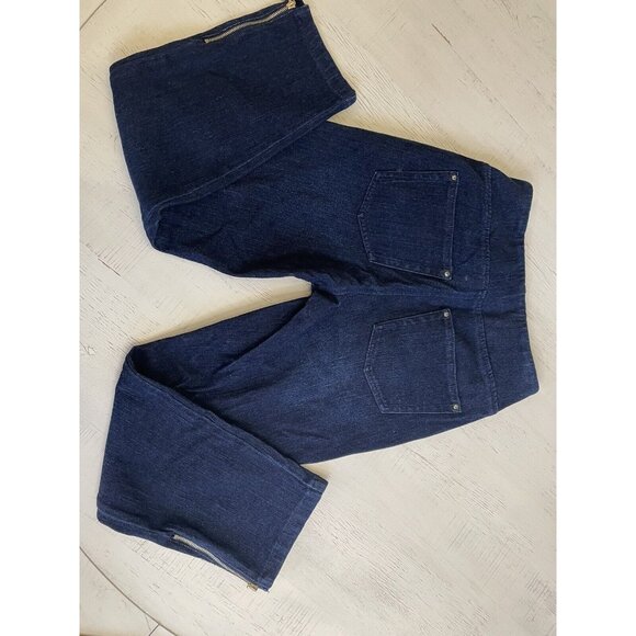 Belle by Kim Gravel Crop Jeans With Zippered Cuff- Dark Blue Women’s Size 26 - Picture 2 of 8